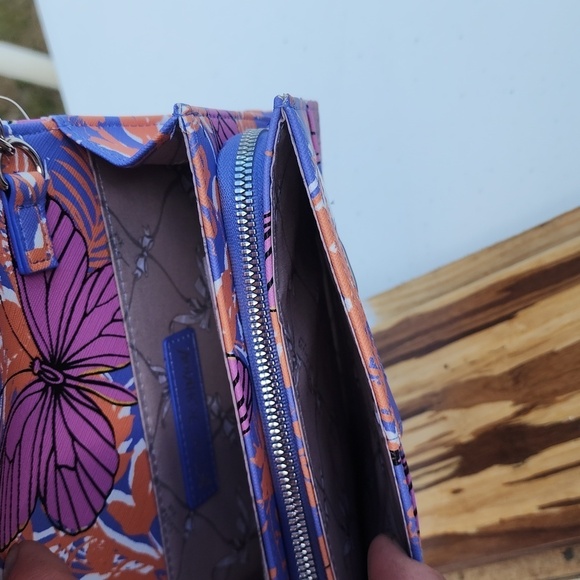 BETSEY JOHNSON ORANGE n PURPLE BUTTERFLY BOW BETSEY JOHNSON CROSSBODY/WALLET - Picture 7 of 8